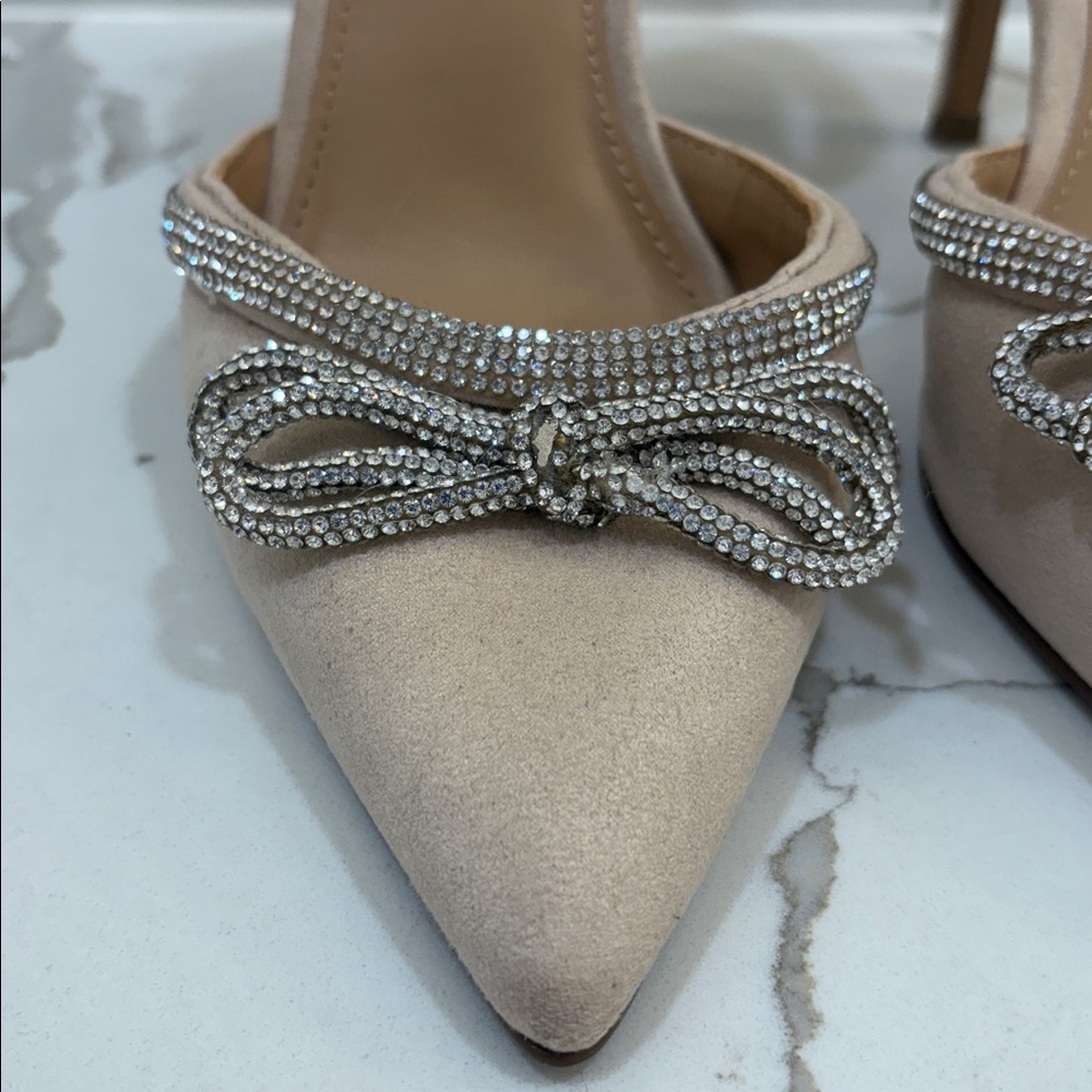 Heels with Rhinestone Bow